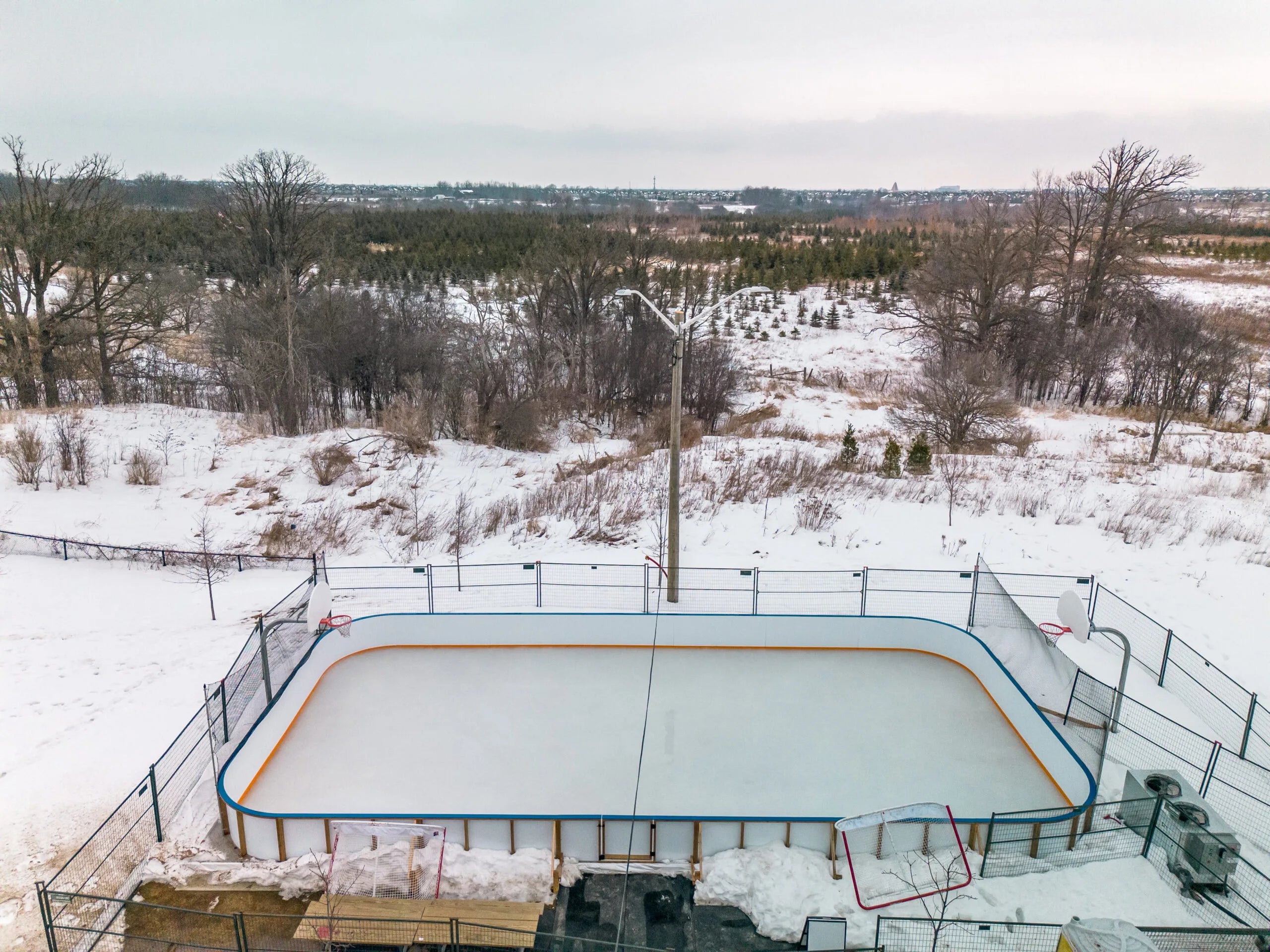 Aerial view of rink