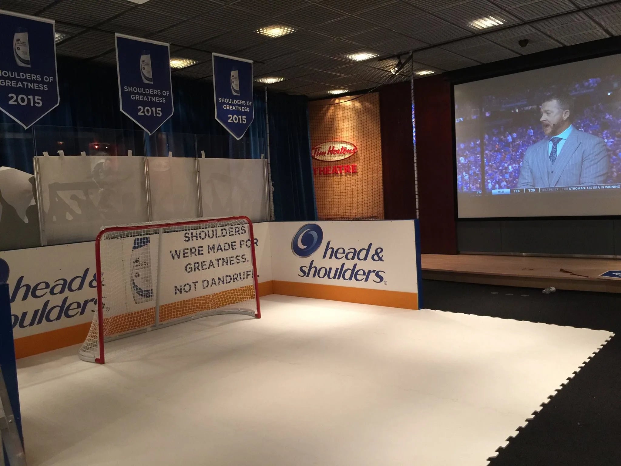 Professional drills on synthetic ice